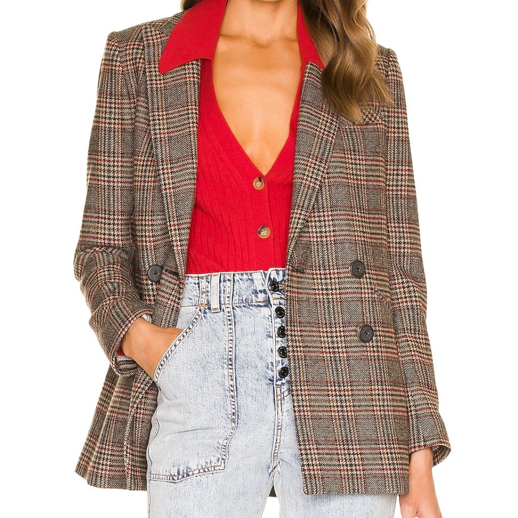 Veronica Beard Plaid Oria Dickey Jacket Camel Multi Size 16 New With Tags $598